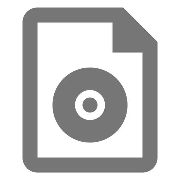Icône Document Fichier Audio Dans Style Contour — Image vectorielle