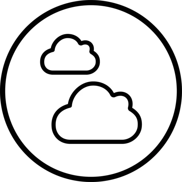 气候云雾图标轮廓风格 — 图库矢量图片