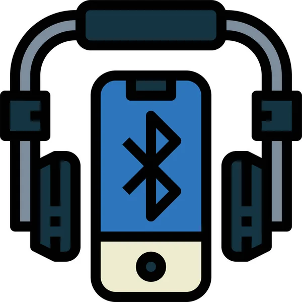 Bluetooth Connecter Icône Casque — Image vectorielle