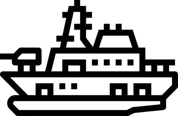Icona Del Trasporto Navale Militare Nella Categoria Guerra Militare — Vettoriale Stock
