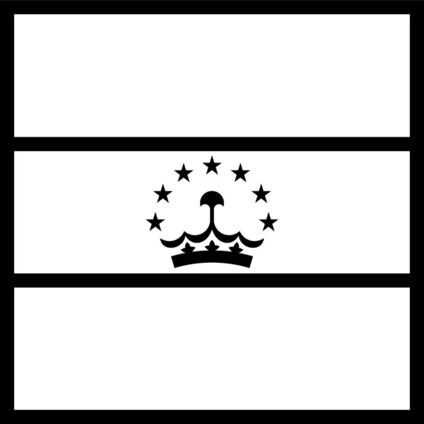 Aziatische Land Vlag Pictogram Omtrek Stijl — Stockvector