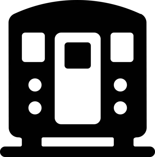 Spoorweg Trein Terug Pictogram Solide Stijl — Stockvector