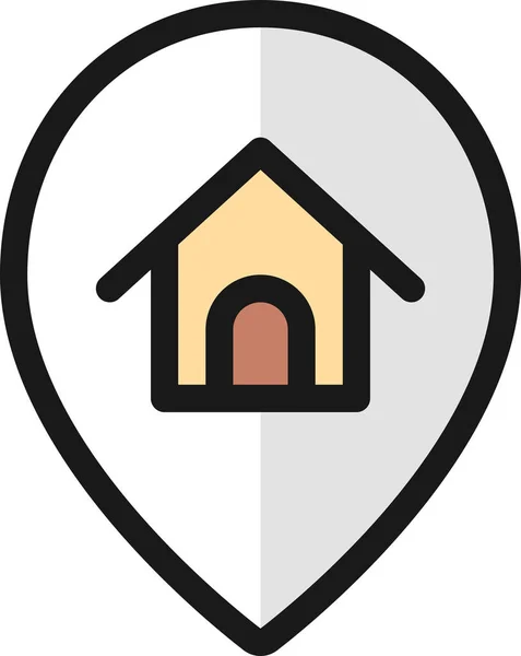 Home Style Pin Icon Filled Outline Style — Stock Vector