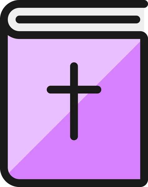 Religión Biblia Esquema Lleno Icono Estilo Esquema Lleno — Vector de stock