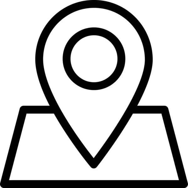 Locatie Kaart Wijzer Pictogram Omtrek Stijl — Stockvector