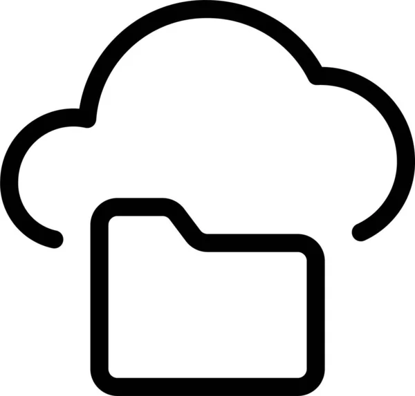Cloud Directory Map Icoon Outline Stijl — Stockvector