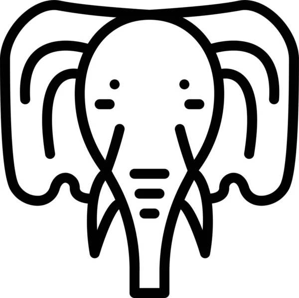 Elefanten Ikone Umrissen — Stockvektor