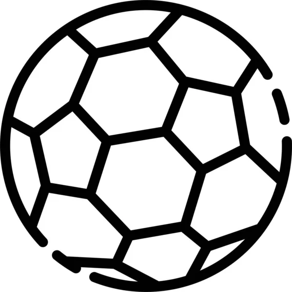Ballon Jeux Icône Handball Dans Style Contour — Image vectorielle
