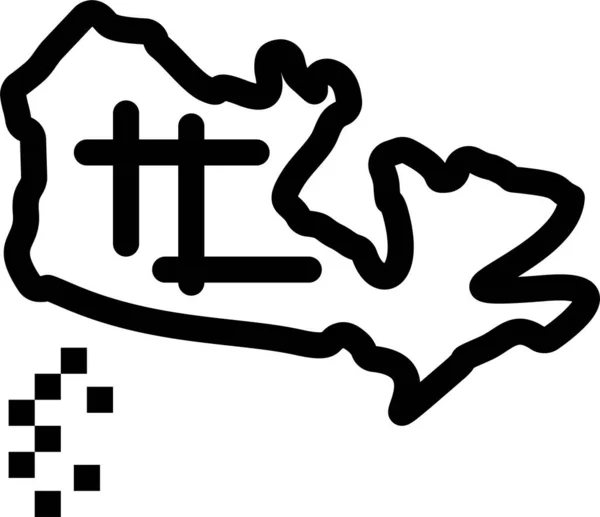 Icono Mapa Ubicación Canada Estilo Esquema — Archivo Imágenes Vectoriales