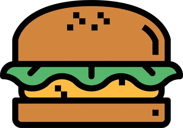 Ícone Hambúrguer Fast Food Categoria Bebidas Alimentares — Vetor de Stock