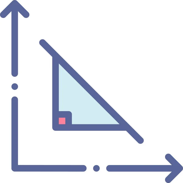 Driehoek Vergelijking Hoek Pictogram — Stockvector