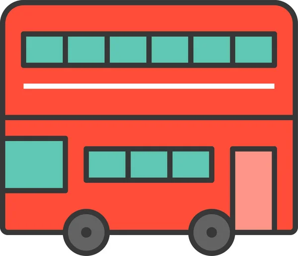 Bus London London Bussen Pictogram Gevulde Outline Stijl — Stockvector