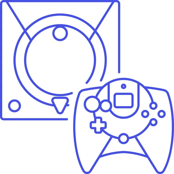 Kontroler Konsol Dreamcast Ikona Kategorii Gier Gier — Wektor stockowy
