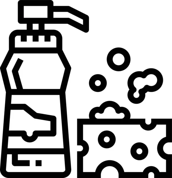 Значок Рідини Очищення Пляшок Контурному Стилі — стоковий вектор