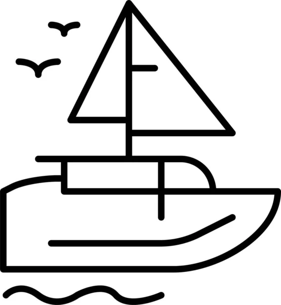 Barco Barco Transporte Icono Estilo Esquema — Archivo Imágenes Vectoriales
