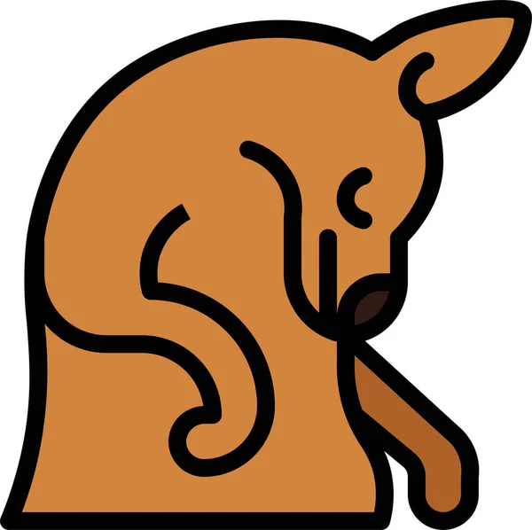 Canguro Sueño Animal Icono Estilo Contorno Lleno — Vector de stock