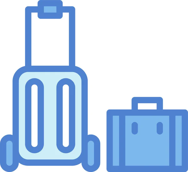 行李行李箱图标填充轮廓风格 — 图库矢量图片