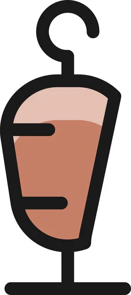 Икона Экзотической Пищи Кебаб Стиле Заполненного Контура — стоковый вектор