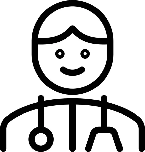 Doctor Man Professions Icon Outline Style — Stock Vector