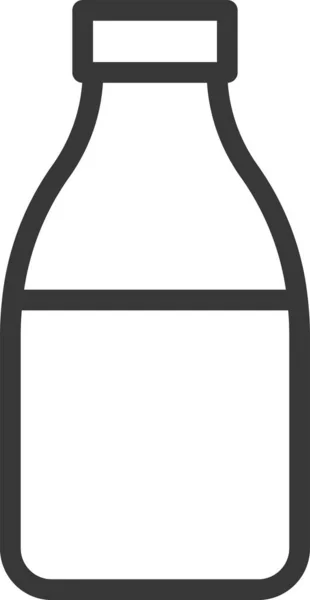 Ikona Mleka Kota Butelki Stylu Zarysu — Wektor stockowy