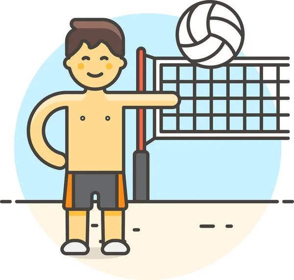 Bal Strand Mannelijk Pictogram Sport Categorie — Stockvector