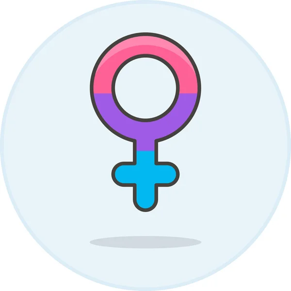 Biseksuele Vrouwelijke Vlag Pictogram — Stockvector