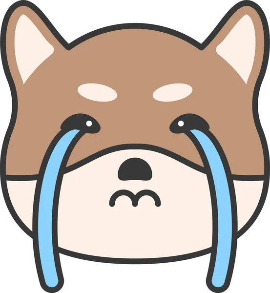 Animal Dog Emoji Εικονίδιο Στυλ Γεμάτο Περίγραμμα — Διανυσματικό Αρχείο