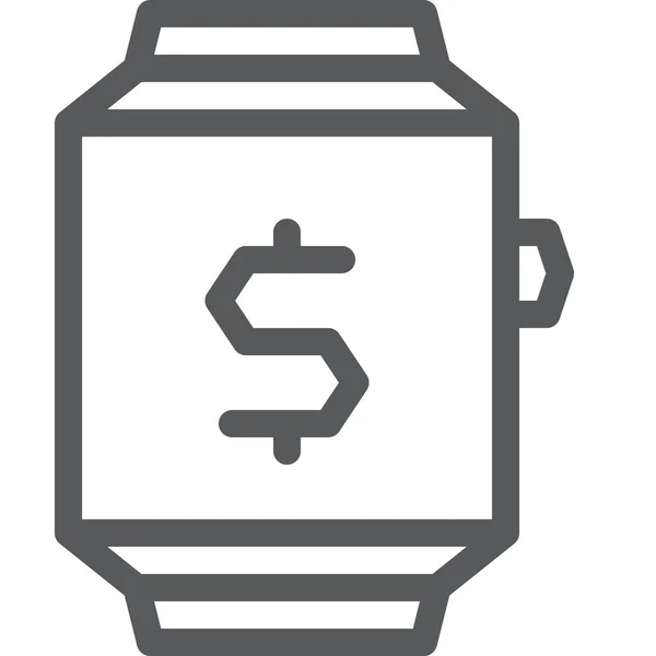 Icono Reloj Inteligente Negocios Estilo Esquema — Vector de stock