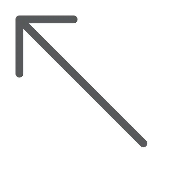 Pfeil Links Diagonales Symbol Umrissstil — Stockvektor