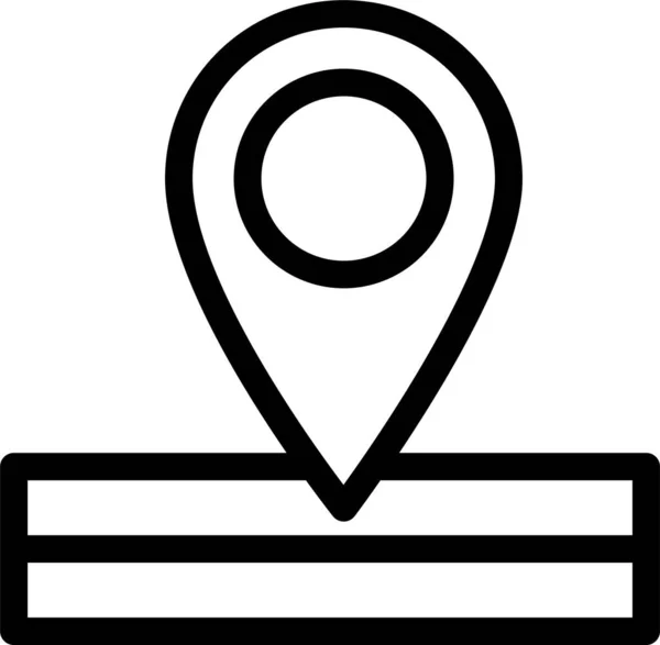 Locatie Kaart Plaats Pictogram Grote Lijnen — Stockvector