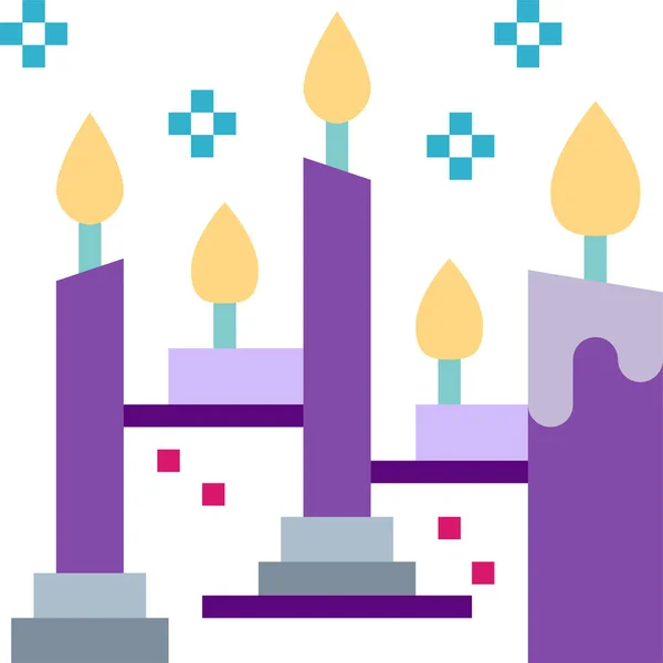 Quema Velas Icono Llama — Vector de stock