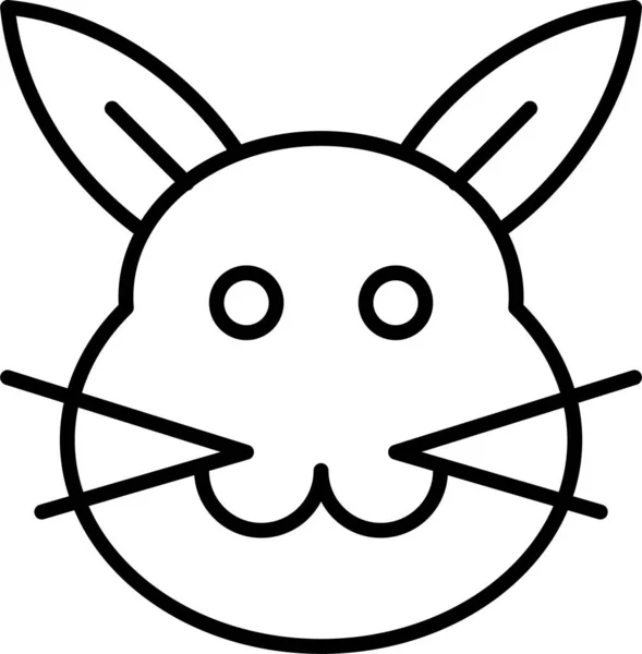 Bunny Bynny Ostersymbol Umrissstil — Stockvektor