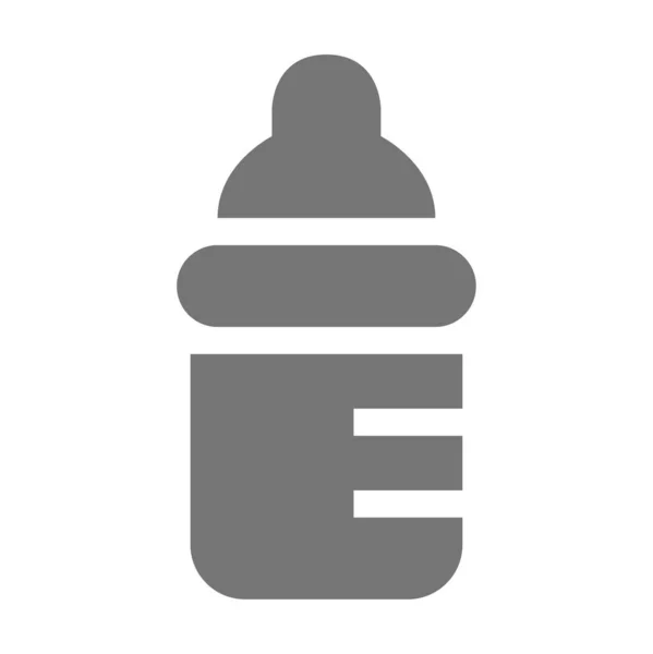 Baby Bottle Milk Icon Solid Style — Stock Vector