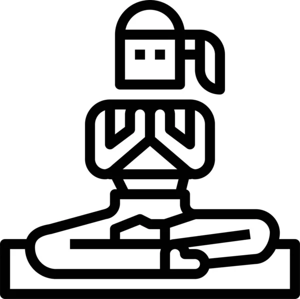 Vrouw Meditatie Bidden Pictogram — Stockvector