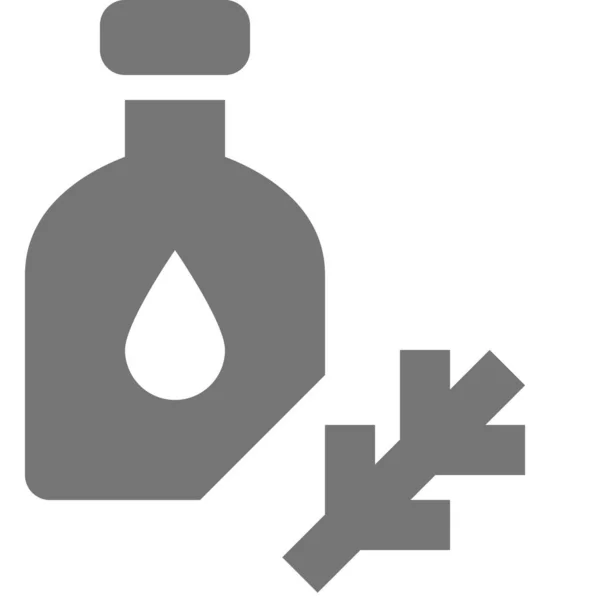 Ikon Minuman Organik Dalam Gaya Padat - Stok Vektor