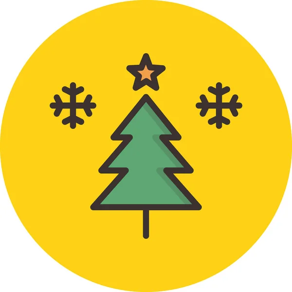 Різдвяна Зірка Значок Дерева Заповненому Стилі — стоковий вектор