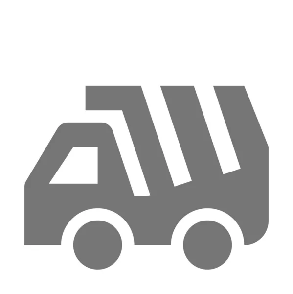Значок Конструкції Вантажівки Твердому Стилі — стоковий вектор