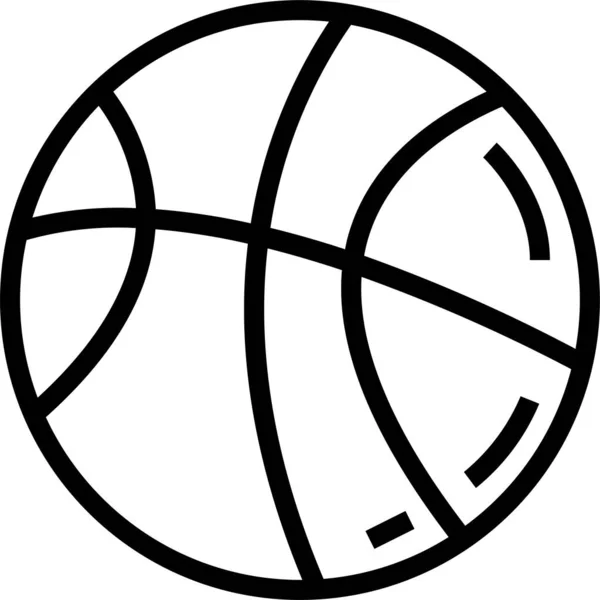 ボールバスケットフープアイコンのアウトラインスタイル — ストックベクタ