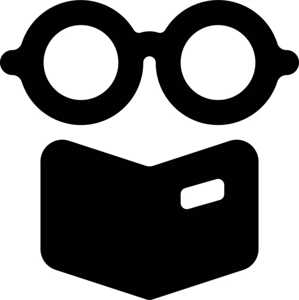 Glasses Study School Icon Solid Style — Stock Vector