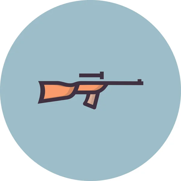 Rifle Disparar Icono Disparo Estilo Contorno Lleno — Archivo Imágenes Vectoriales