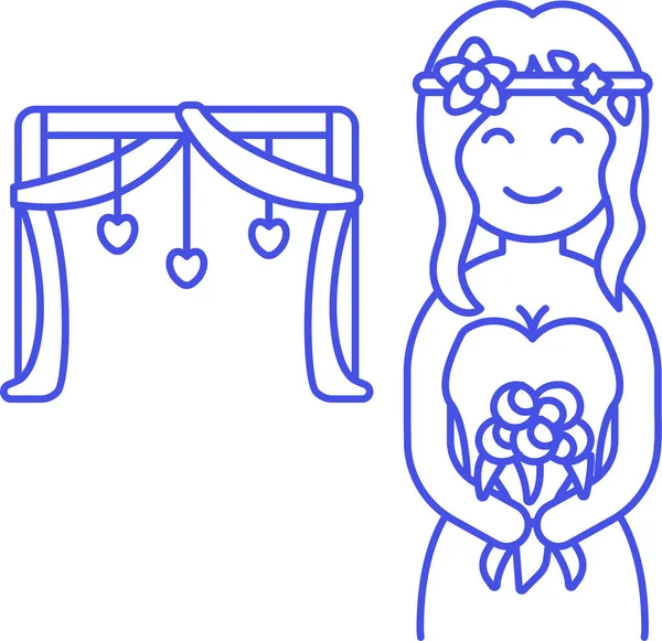 Икона Невесты Букета Договоренности Категории Любовь Романтика — стоковый вектор