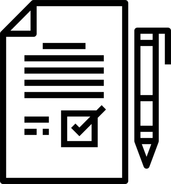 Agreement Contract Document Icon Outline Style — Stock Vector