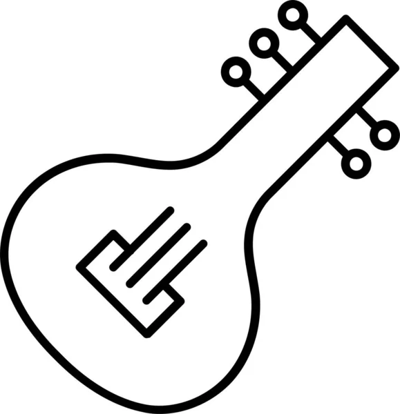 Guitare Musique Icône Internationale — Image vectorielle