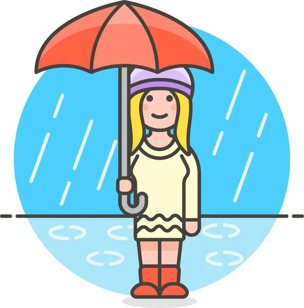 Ikona Deszczu Parasol Kropla Kategorii Pogoda — Wektor stockowy