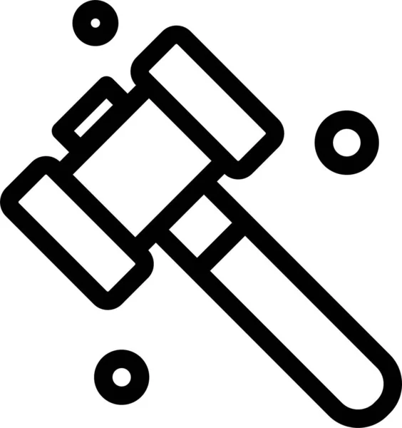 Icono Herramienta Martillo Construcción Estilo Esquema — Archivo Imágenes Vectoriales