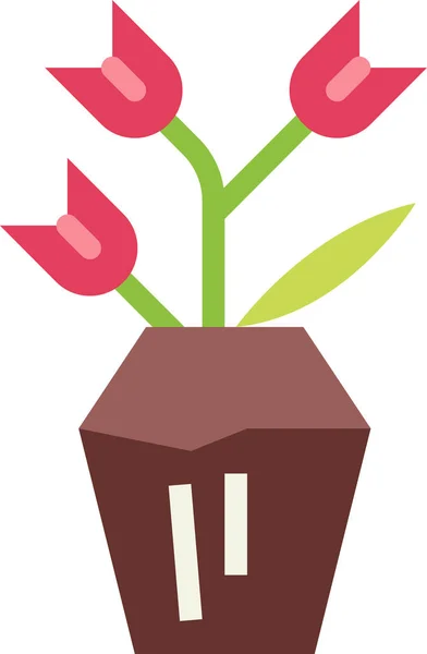 Fiore Floreale Tulipani Icona — Vettoriale Stock