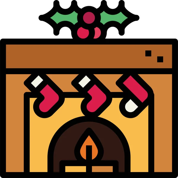 Икона Рождества Огненного Носка — стоковый вектор