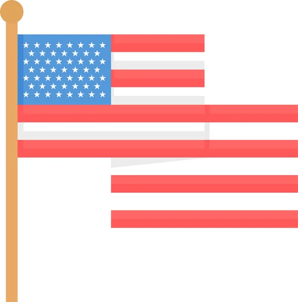 Amerikaanse Vlag Verenigde Staten Pictogram Platte Stijl — Stockvector