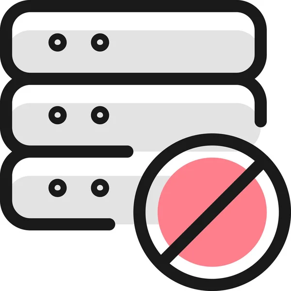 Server Disable Filled Outline Icon Filled Outline Style — Vetor de Stock