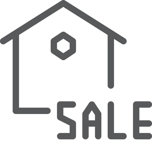 House Sale Estate Icon Outline Style — Stock Vector